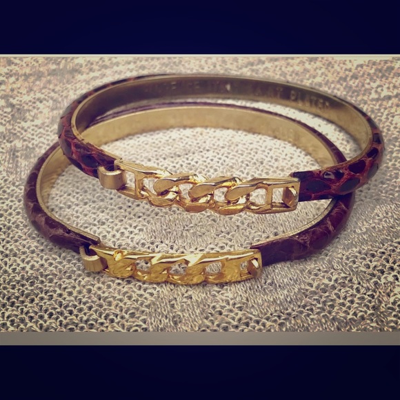 Gucci Jewelry - VTG 2 GUCCI 24KT GOLD PLATED FROM ITALY SNAKE SKIN
